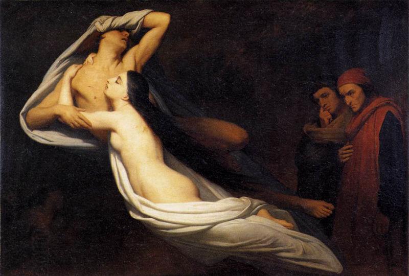 Ary Scheffer Shades of Francesca de Rimini and Paolo in the Underworld China oil painting art